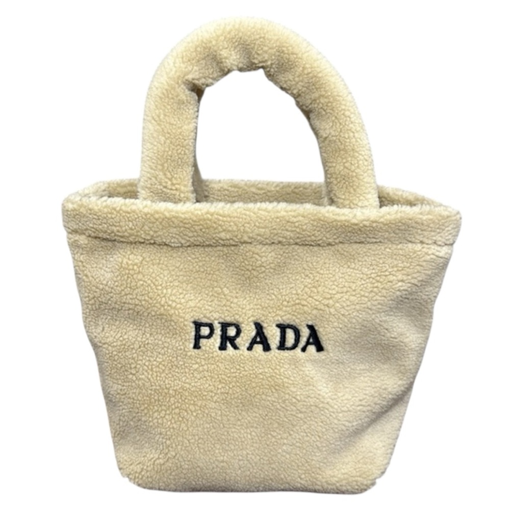Prada Beige Shearling Tote